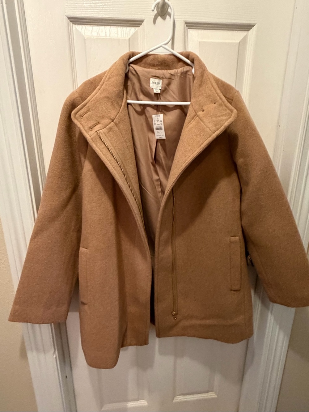 J. Crew Camel Wool-Blend Peacoat
